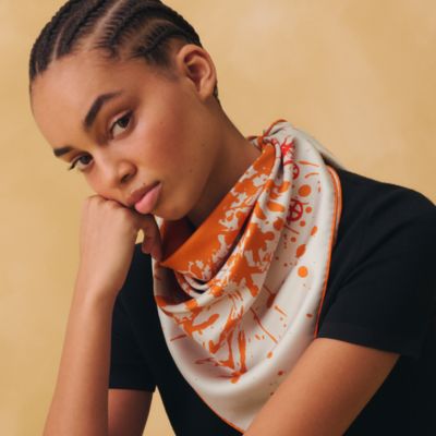 エルメス　カシミヤストール　Carreaux Ondes scarf Carreaux scarf 80 - Green | Hermès Mainland China
